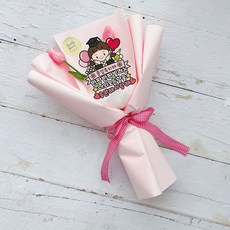 러블리팜 캐릭터 졸업 토퍼꽃다발, 1개, 1 귀여운벌룬 핑크