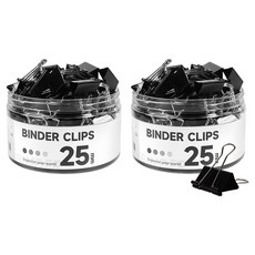 동아피엠에스 서류집게 더블클립 검정 25mm, 2개, 48개입, 중