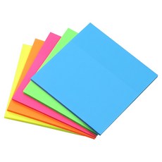 쿠말 반투명 방수 점착 스티커 메모지 7.5 x 7.5cm, 비비드, 5개, 50매