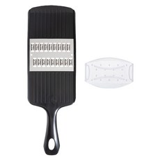 SHIMOYAMA 雙向削菜板/刨絲器 4mm方形刀口款 附護手器 日本製, 黑色, 1個