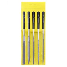 후공 정밀 야스리 미니 철공용줄 5종 세트, 블랙, 1세트