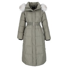 VISIT IN NEW YORK 女款毛領連帽腰帶長版羽絨外套 VBWPAC2