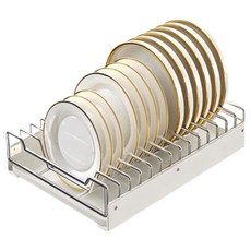 꾸미까 싱크대 레일선반 슬라이딩 수납함 5type 접시 정리함, 접시용, 1개