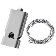 TEMPEST 鈦合金口哨 三管口哨 附項鍊條, 鈦原色, 1個