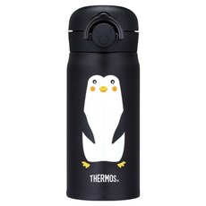 THERMOS 膳魔師 不鏽鋼輕巧變彈蓋真空保溫瓶 JNR-350-PGBK, 黑色, 350ml, 1個