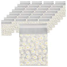 코쿠리 데이지꽃 OPP 접착 봉투 포장지 5W0860 10 x 10cm, 투명, 300개