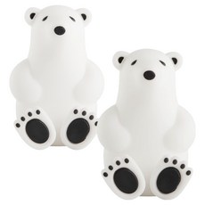 Inmuse 北極熊矽膠牙刷架, 2個, 白色