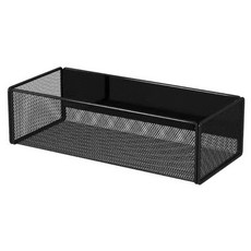 德利生活 磁吸冰箱置物鏤空收納掛籃, 黑色, 1個