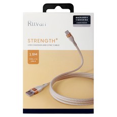 Riivan Type-C-USB-A 快充傳輸線 60W, 金色, 1個, 1.5m