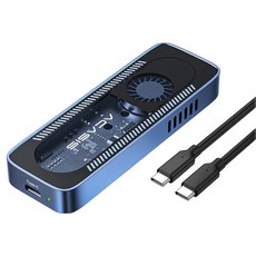 아카시스 쿨링 팬 탑재 인클로저 C타입 MacBook 호환 10Gbps M.2 NVMe SSD 외장 케이스, EC-6608Air, 1개