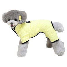 CHONGLEGU 쿠펫츠 강아지 겨울 누빔 경량패딩, 옐로우, 1개
