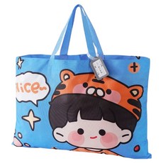 OhBabyLying 棉被床墊收納袋 小虎男孩 超大號, 淺藍色