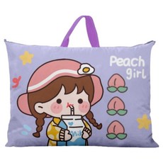 OhBabyLying 棉被床墊收納袋 蜜桃女孩 超大款, 淺紫色