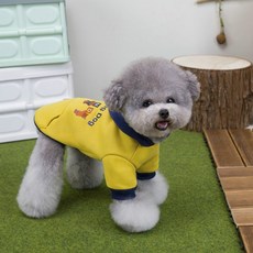 쿠펫츠 강아지 스웨트 후드 티셔츠, 라이트 옐로우, 1개