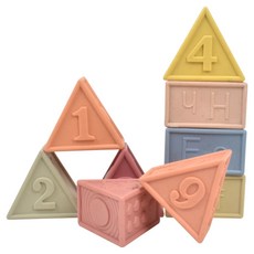 OZ TOY 三角形柔軟堆疊觸感方塊9件組, 628-92, 1套