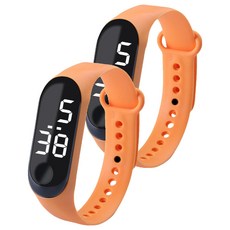 루네타 귀여운 미니 스포츠시계, 오렌지, 2개