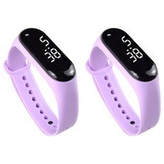 루네타 귀여운 미니 스포츠시계, 라이트퍼플, 2개