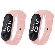 루네타 귀여운 미니 스포츠시계, 스킨, 2개