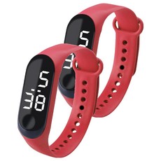 루네타 귀여운 미니 스포츠시계, 레드, 2개