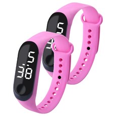 루네타 귀여운 미니 스포츠시계, 핫핑크, 2개