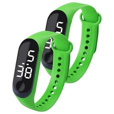 루네타 귀여운 미니 스포츠시계, 그린, 2개