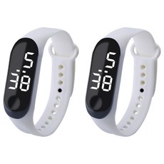 루네타 귀여운 미니 스포츠시계, 화이트, 2개