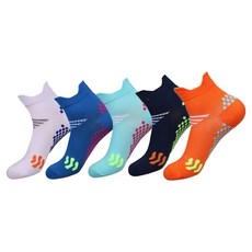 德利生活 為運動而生機能潮流減震襪5雙組, 白色 + 藏青 + 藍色 + 天藍 + 橘色, 1套