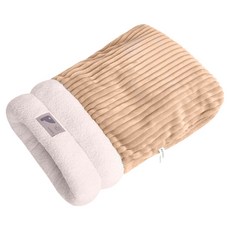 EZlife 秋冬保暖羊羔絨寵物睡袋窩, 棕色, 1個