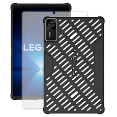 KANTAM Lenovo 相容 TPU 保護殼 鋼化玻璃, 1個, 黑色