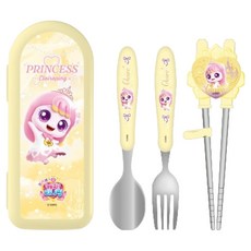 르번 프린세스 캐치티니핑 올인원 교정 젓가락 풀세트, 아름핑, 1세트, 스푼 + 포크 + 젓가락 + 케이스