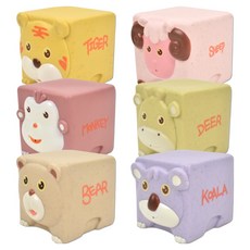 OZ TOY 軟Q柔軟堆疊動物朋友觸感方塊6件組, 628-110, 1套