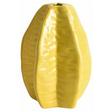 Meric Garden 星果映香立體楊桃陶瓷花瓶/裝飾花瓶/桌面擺飾, 黃色