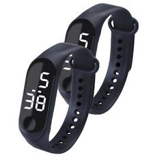 루네타 귀여운 미니 스포츠시계, 블랙, 2개