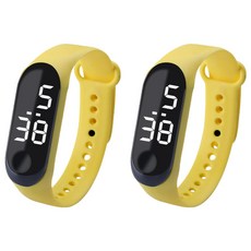 루네타 귀여운 미니 스포츠시계, 옐로우, 2개