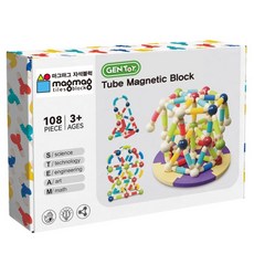 Gentoy Magmag 管狀磁力積木 108p, 混合色, 1個