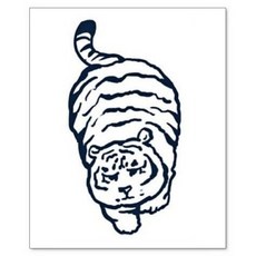 젤루나 반영구 호랑이 용 일러스트 유니크 특이한 엽기적인 타투 스티커, 1개, T-341