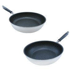 hokua 北陸 大金IH輕量級不沾雙鍋2件組 日本製, 銀色, 1套, 平底鍋 28cm + 炒鍋 28cm