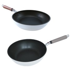 hokua 北陸 SenLen 洗鍊輕量級不沾雙鍋2件組 日本製, 銀色, 1套, 湯鍋 26cm + 平底鍋 24cm