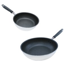 hokua 北陸 大金IH輕量級不沾雙鍋2件組 日本製, 銀色, 1套, 炒鍋 28cm + 湯鍋 22cm