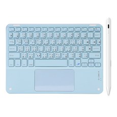 DTAudio iPad藍牙鍵盤 + 觸控筆, 藍色, BK100-B01, 製造商軸