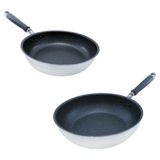 hokua 北陸 大金IH輕量級不沾雙鍋2件組 日本製, 銀色, 1套, 平底鍋 26cm + 炒鍋 28cm