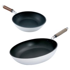 hokua 北陸 SenLen 洗鍊輕量級不沾雙鍋2件組 日本製, 銀色, 1套, 平底鍋 30cm + 20cm