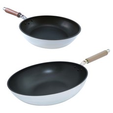 hokua 北陸 SenLen 洗鍊輕量級不沾雙鍋2件組 日本製, 銀色, 1套, 炒鍋 32cm + 平底鍋 24cm