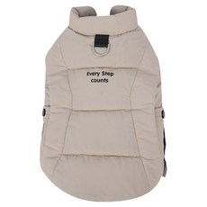 레드퍼피 강아지 밍키 패딩조끼, 다크베이지, 1개