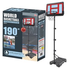 THINK Toys 世界移動式室內外高度調節兒童籃球架 190cm, 混合顏色, 1個