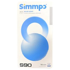 Simmpo 簡單貼 耐衝擊抗藍光護眼保護膜 S-90, 透明色, 1個