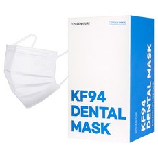 Purenature 숨쉬기 편한 덴탈 마스크 소형 KF94, 화이트, 1개, 30개입