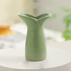 Kkokkong E Mall 房間咖啡廳室內裝飾小物 奶油風陶瓷花瓶 美人魚, 綠色