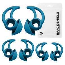 SPACE SHIELD BOSE 博士 Sport EarBuds 相容一體式耳翼耳勾矽膠耳塞 S + M + L 套組, 波羅的海藍, 1套, 單一商品