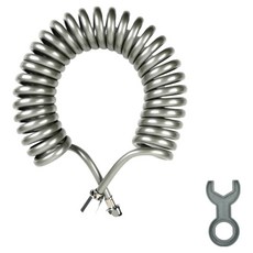 DOOJIN 浴室彈簧廁所清潔用線圈蓮蓬頭軟管, 銀色, 5m